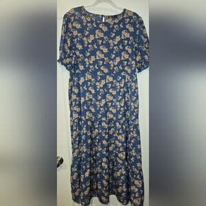 Preowned Good Condition Floral Midi Dress Size-XL